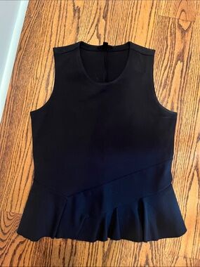 J. Crew Black Sleeveless Peplum Top